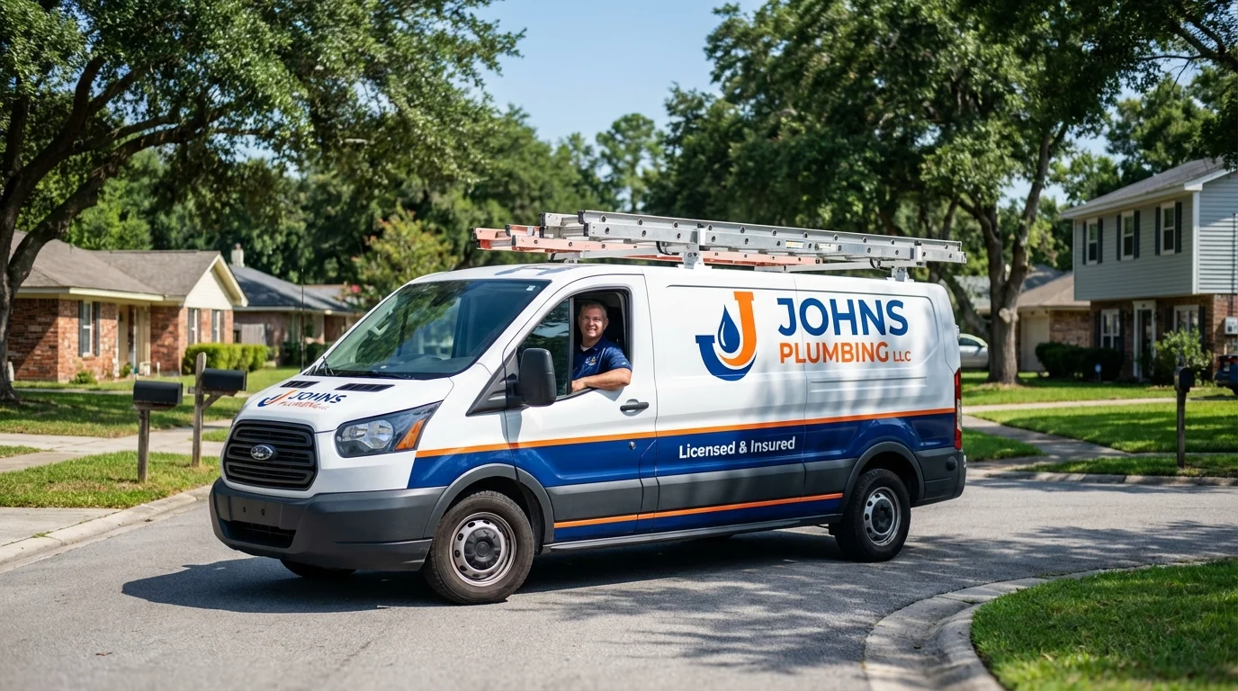 Johns Plumbing LLC service van in Port Allegany, PA
