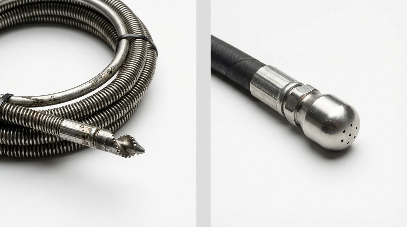 Drain snake cable and hydro jetting nozzle used for drain cleaning in Port Allegany, PA